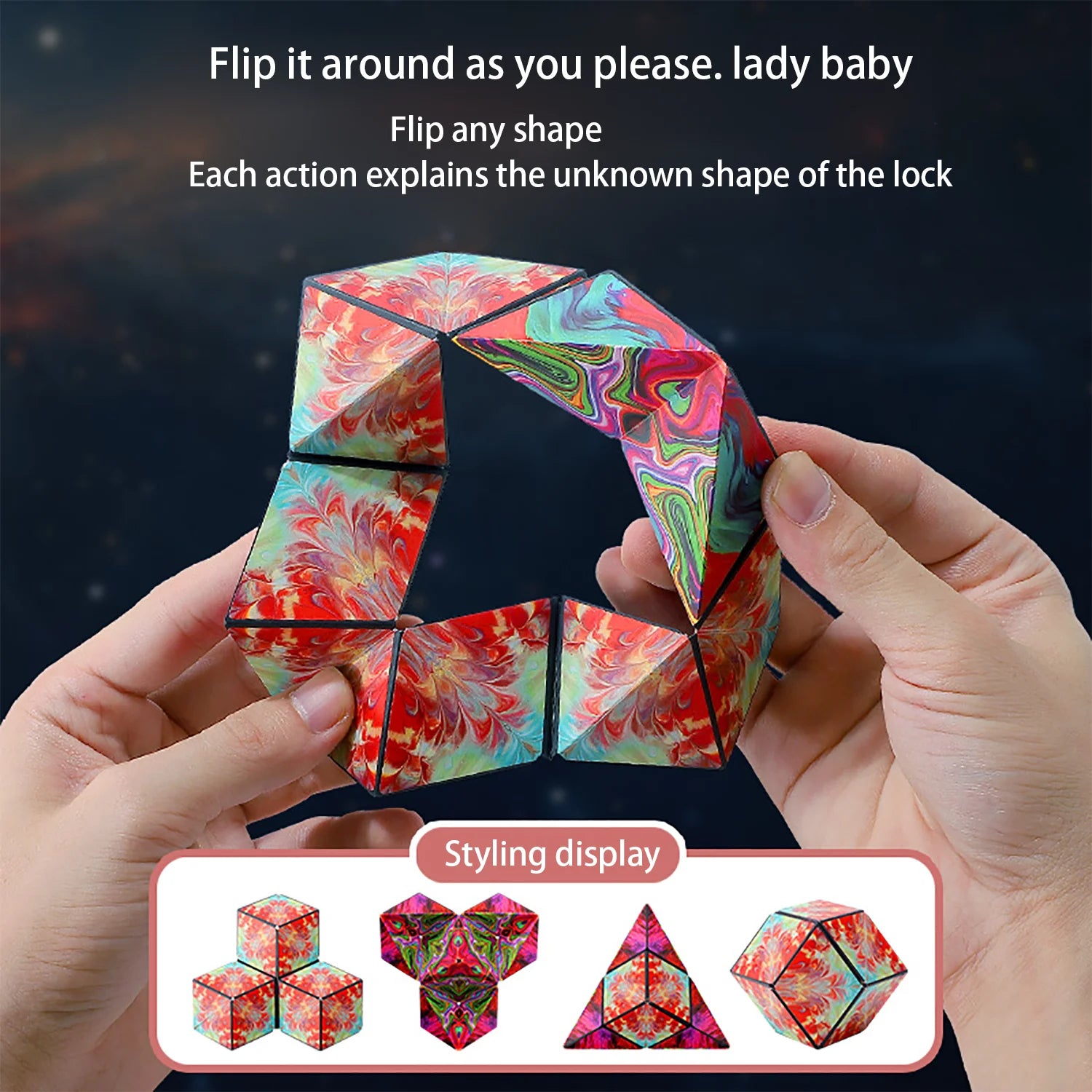 3D Stereoscopic Space Geometric Alien Magnetic Decompression Toy
