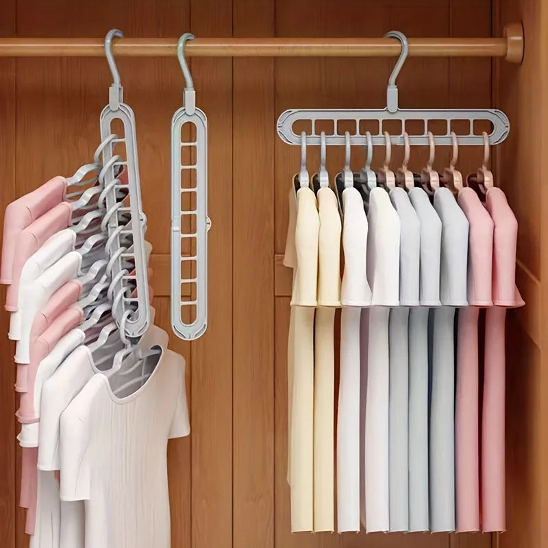 Heavy-Duty Foldable Plastic Hangers with 9 Holes