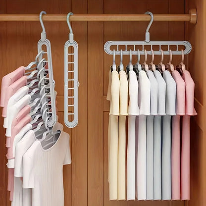 Heavy-Duty Foldable Plastic Hangers with 9 Holes