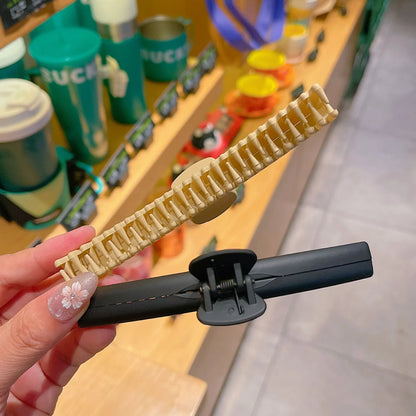 Pure Color Frosted Toothed Hair Clip