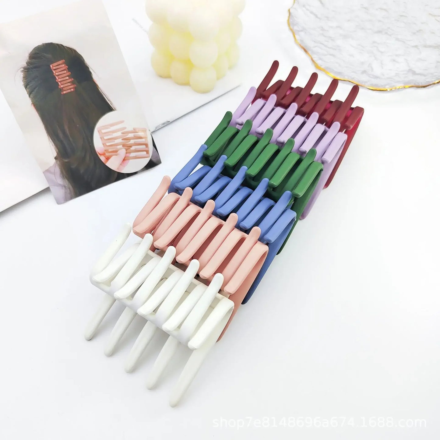Crossed Toothcomb Five Teeth Hair Clip