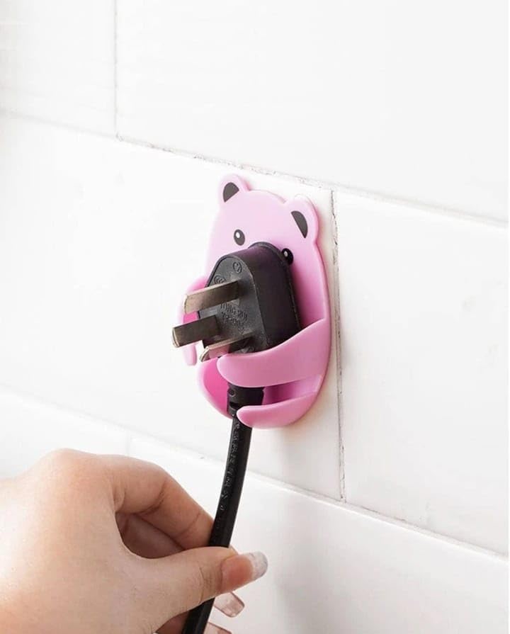 4Pcs Hooks Holders Wall-Mounted Wall Hanging Plug Socket Holder