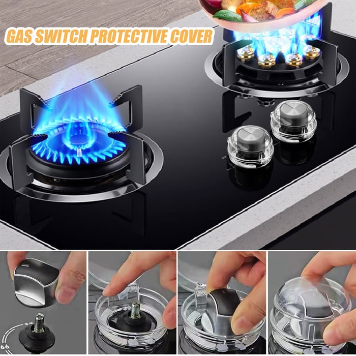 2 PCs Transparent Gas Stove Knob Cover