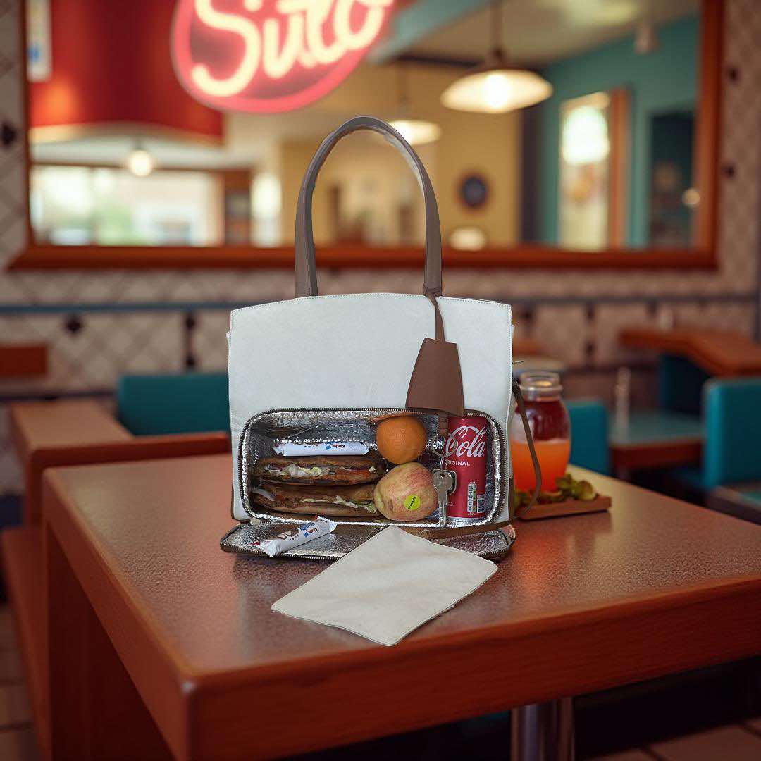 Tote Bag with Insulated Lunch Compartment