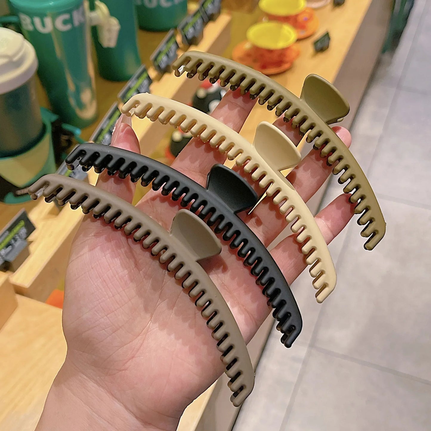 Pure Color Frosted Toothed Hair Clip