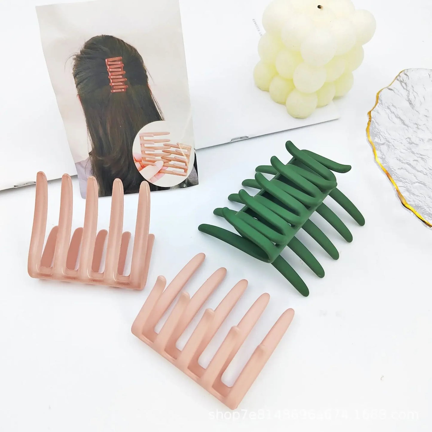 Crossed Toothcomb Five Teeth Hair Clip