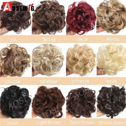 Synthetic Chignon Messy Bun Claw Clip
