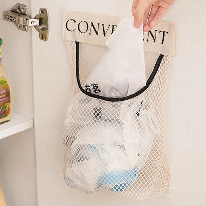 Wall Mount Mesh Garbage Bag Holder
