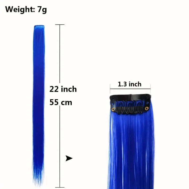 10Pc Colored Highlight Synthetic Hair Extensions