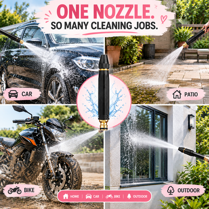 High Pressure Water Nozzle Spray Gun for Hose Pipes | Make Cleaning, Washing, Watering, Showering Easy