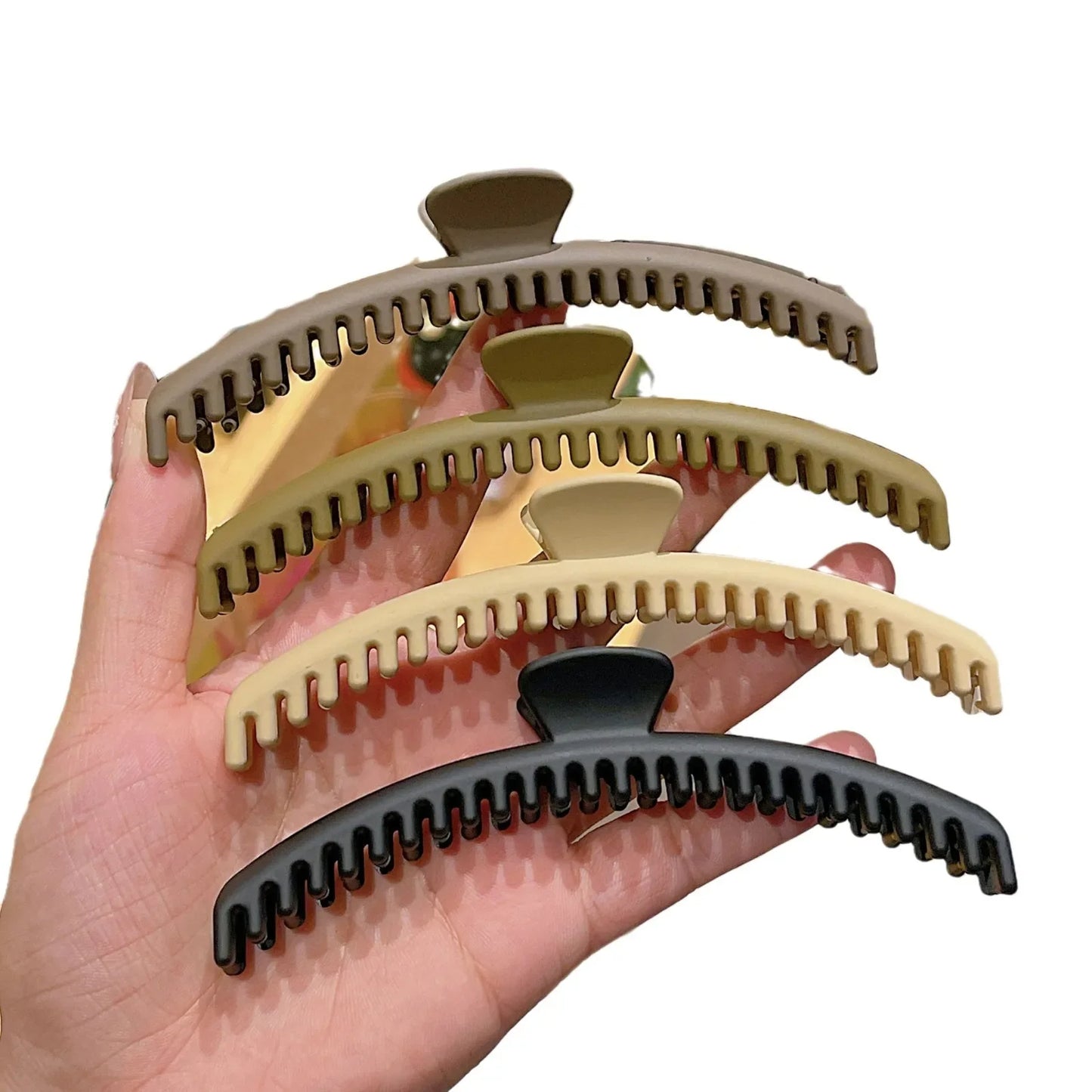 Pure Color Frosted Toothed Hair Clip