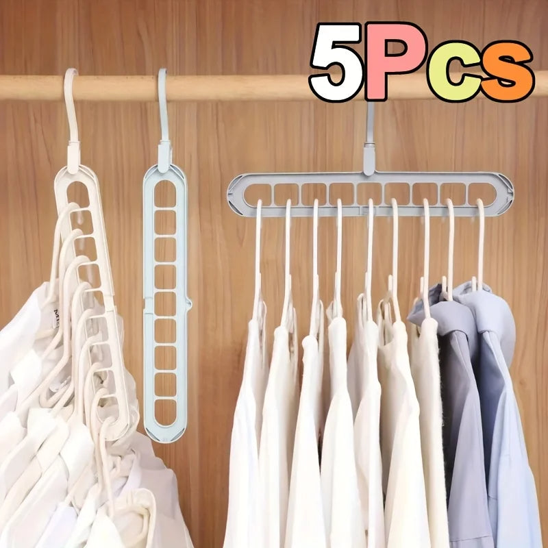 Heavy-Duty Foldable Plastic Hangers with 9 Holes