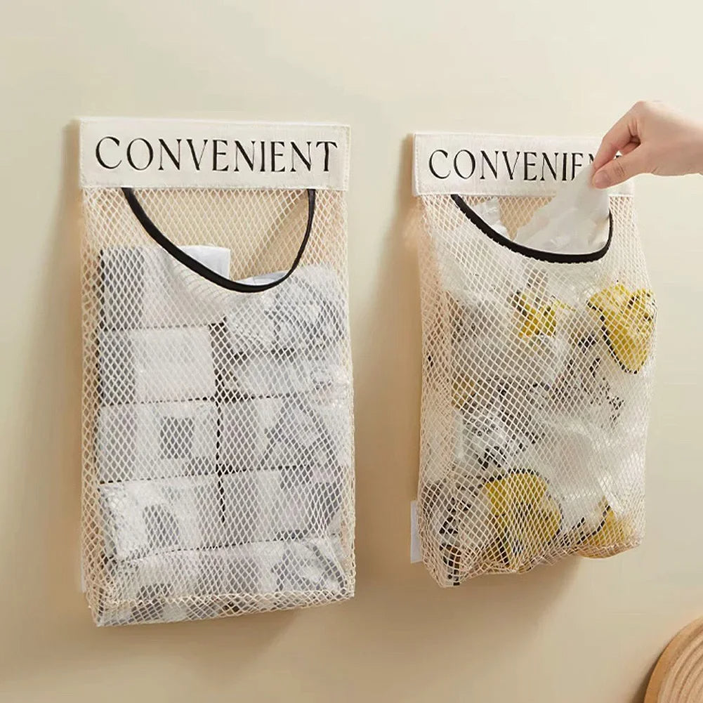 Wall Mount Mesh Garbage Bag Holder