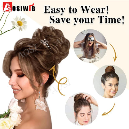 Synthetic Chignon Messy Bun Claw Clip
