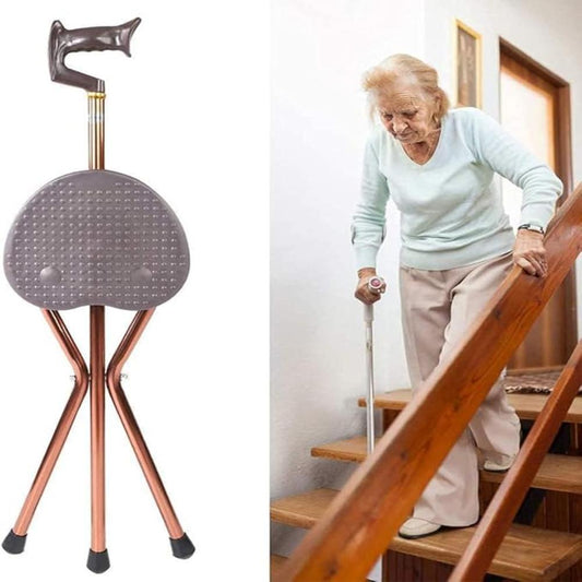 Foldable Chair with Support Stick