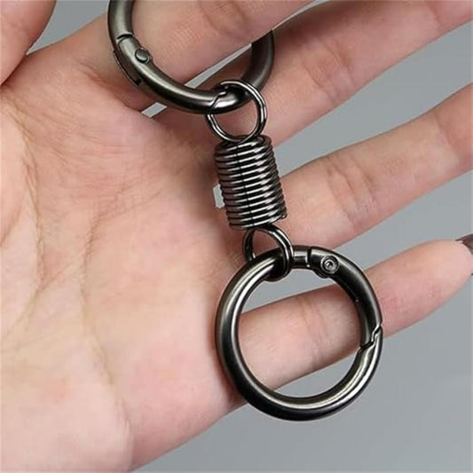 Retro Spring Double Ring Keychain