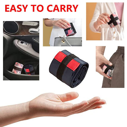 Foldable bag with semi-automatic closure for shopping and going out