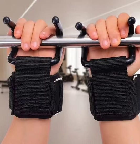 Weight Lifting Rod Hooks Wrist Support ( pair of 1 )