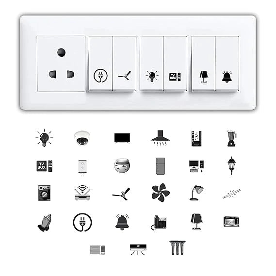 Switch Sticker For for Electric Board ( Pack of 5 sheets )