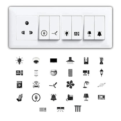 Switch Sticker For for Electric Board ( Pack of 5 sheets )