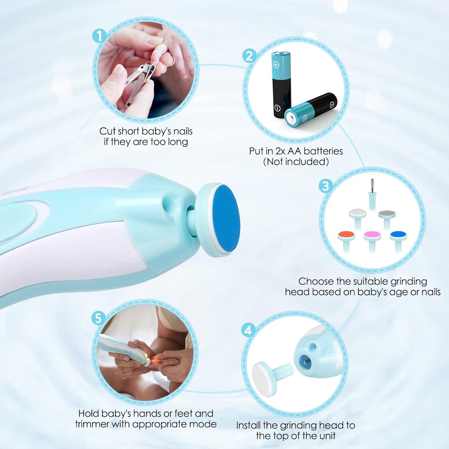 👶 Electric Baby Care Nail Clipper – Safe &amp; Silent Nail Cutter 💅✨