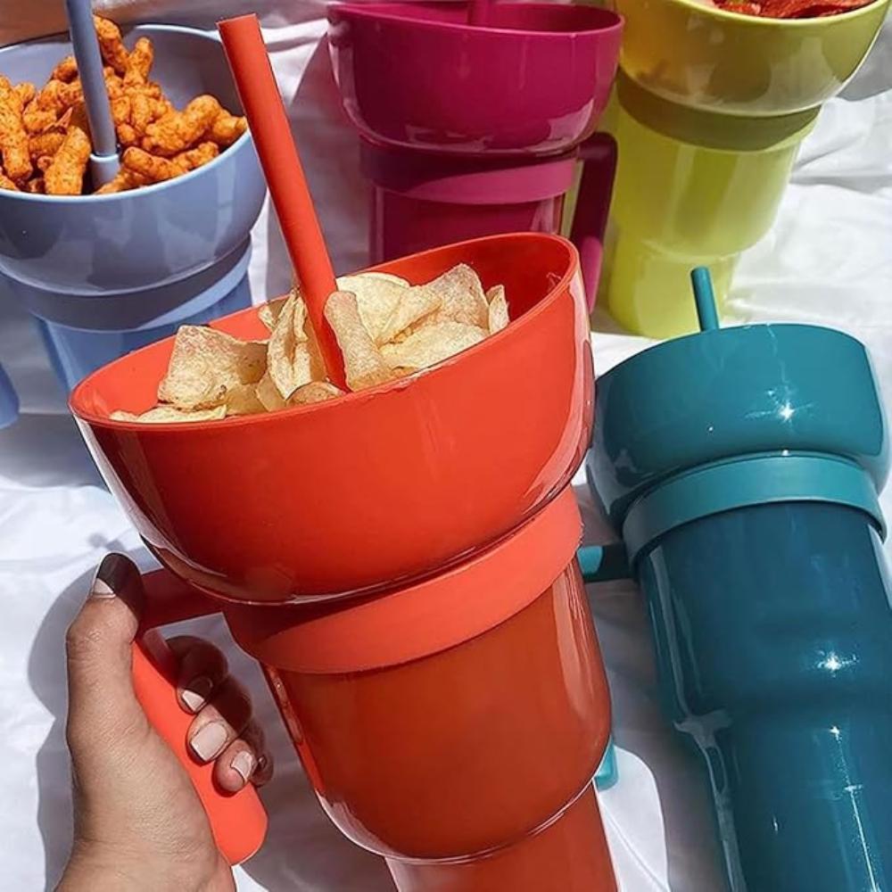 Plastic Cup Holder With Snacks Buckit