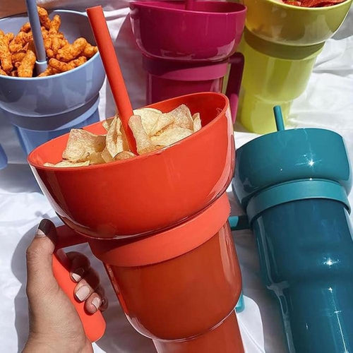 Plastic Cup Holder With Snacks Buckit