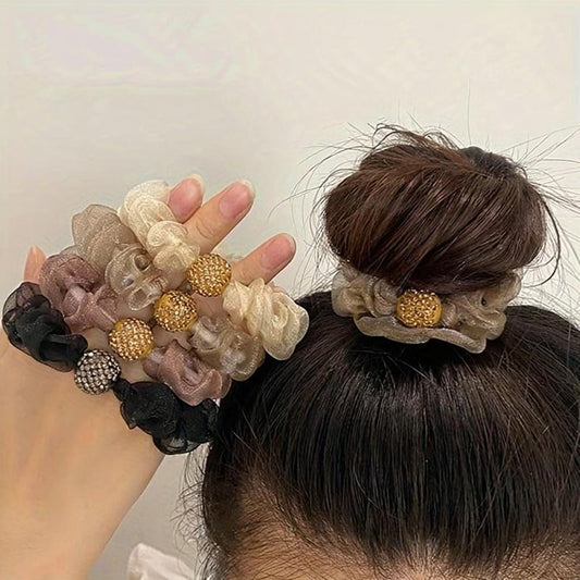 Elegant Rhinestone Mesh Hair Ties (pack of 2)
