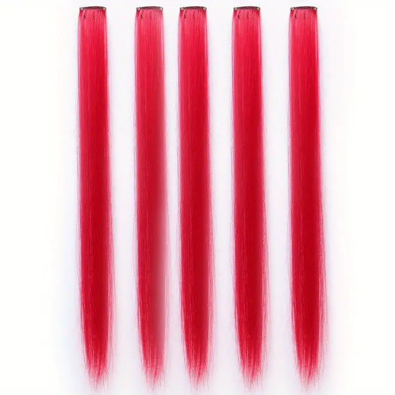 10Pc Colored Highlight Synthetic Hair Extensions
