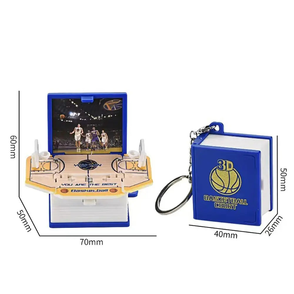 3D Mini Basketball Fold Book Keychain