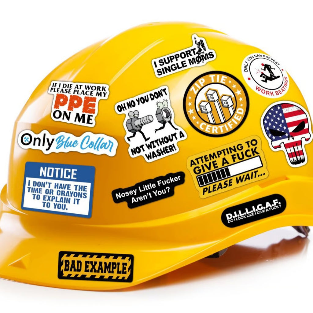 🔥150Pcs Blue Collar Funny Stickers 👷‍♂️ – Distinct Pk