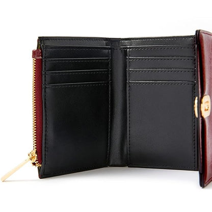 London Women's Faux Leather Burgundy Patent Lock Wallet Purse