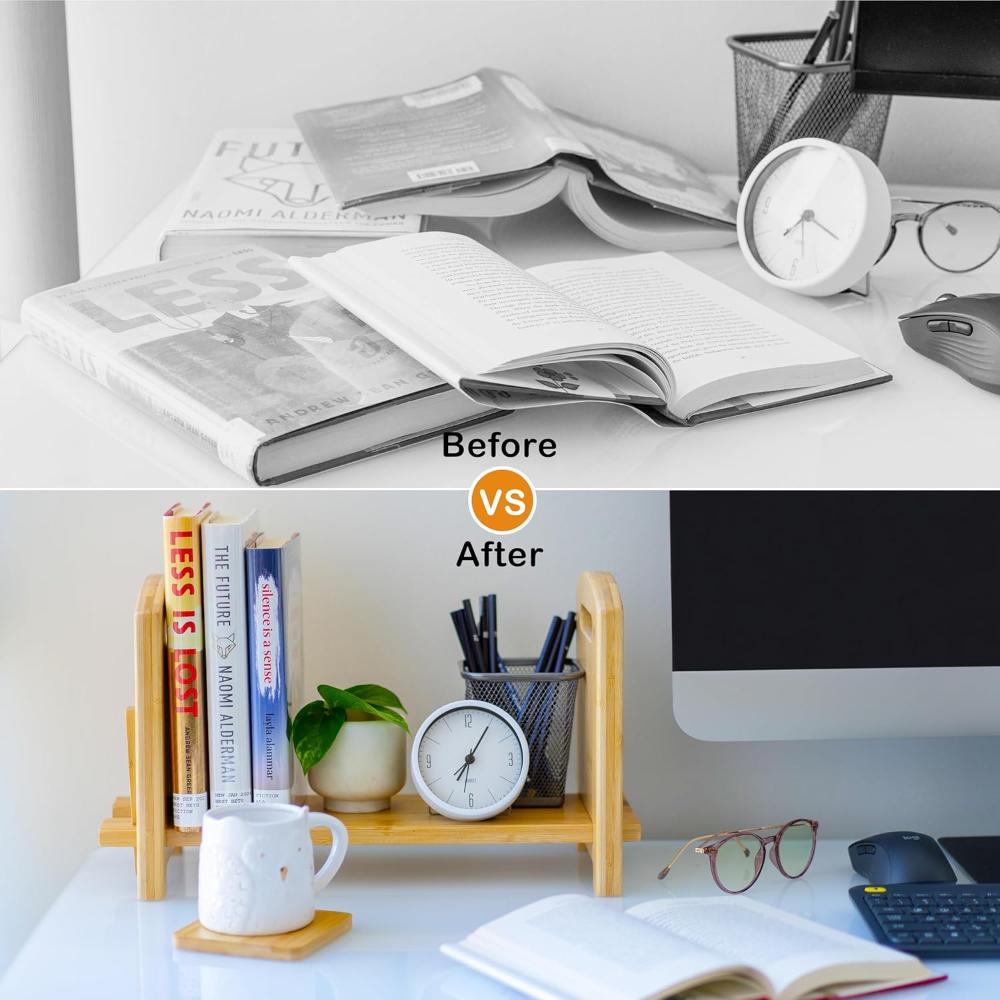 Adjustable Desktop Bookshelf