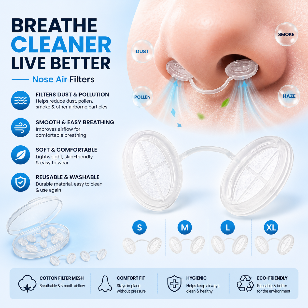 BreatheGuard™ Reusable Nose Air Filter