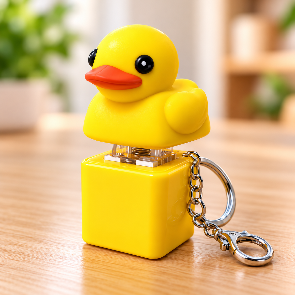 Cute Yellow Duck Sound Keychain – Adorable Press-to-Sound Mini Toy 🐤🔊