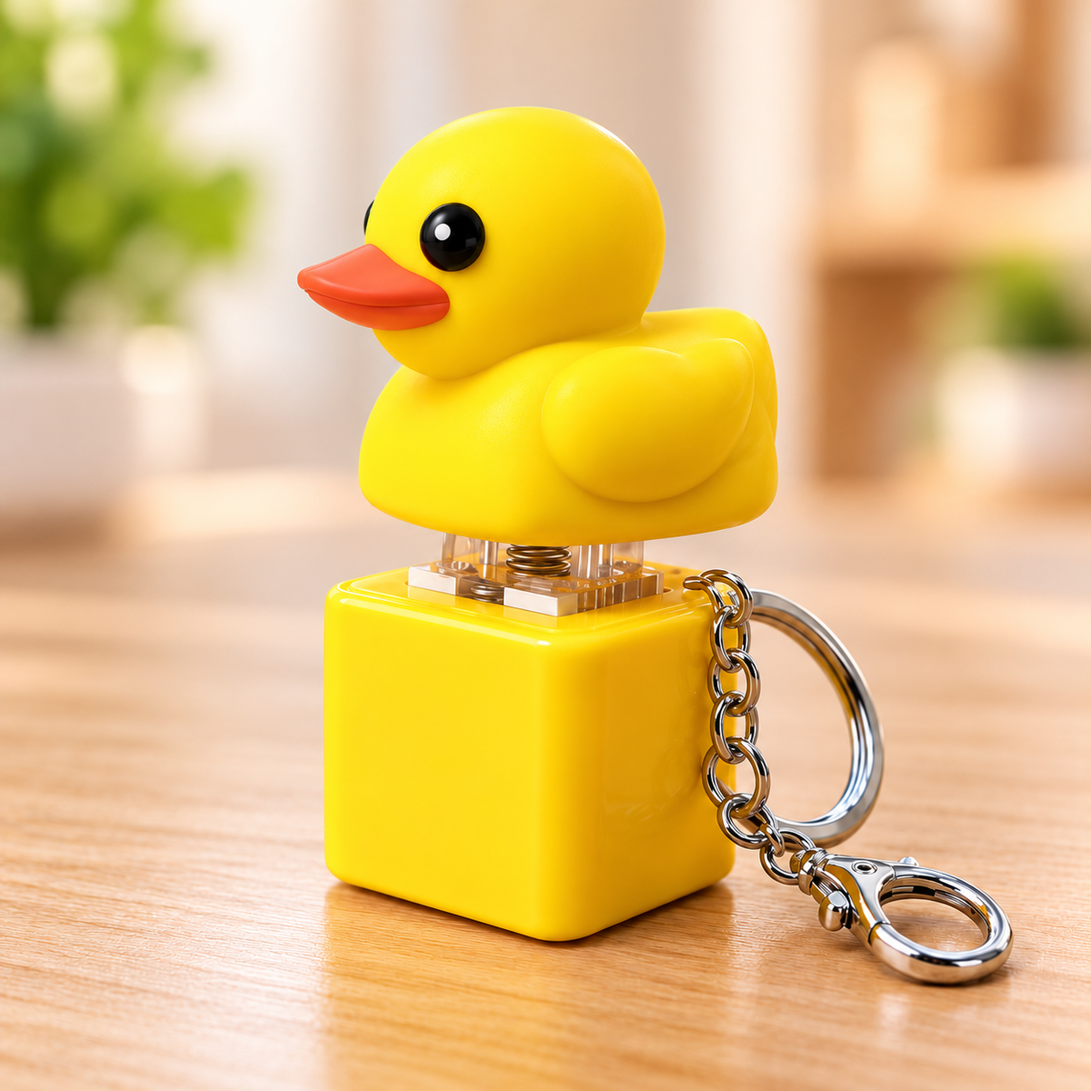 Cute Yellow Duck Sound Keychain – Adorable Press-to-Sound Mini Toy 🐤🔊