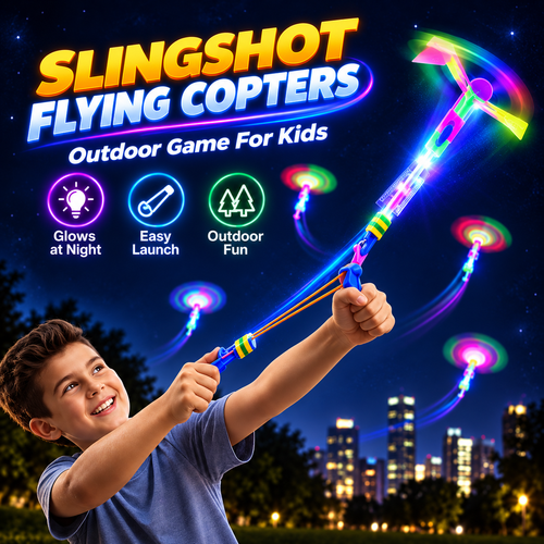 Slingshot Flying Copters Outdoor Game For Kids