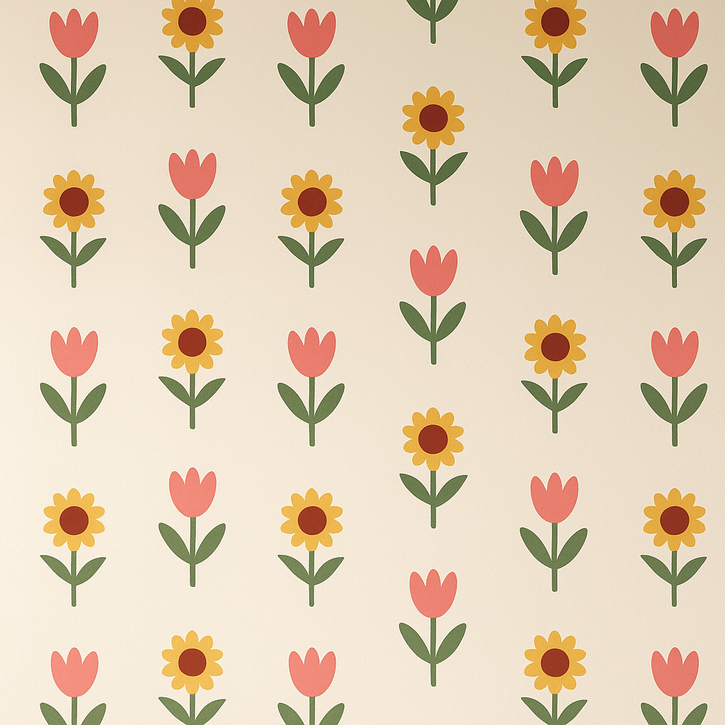 DIY High Quality Tulip & Sunflower Wall Stickers ( imported )