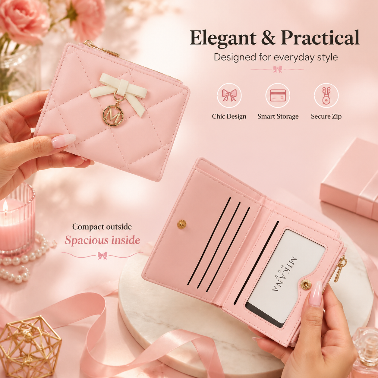 🎀 Elegant Quilted Women’s Wallet