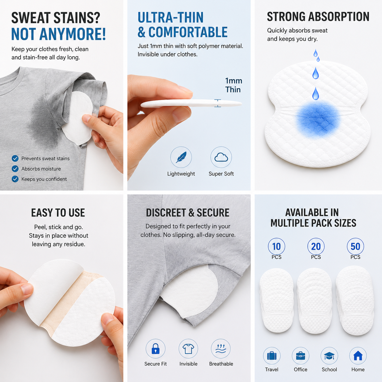 Disposable Underarm Sweat Pads
