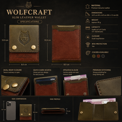 WolfCraft Slim Leather Wallet