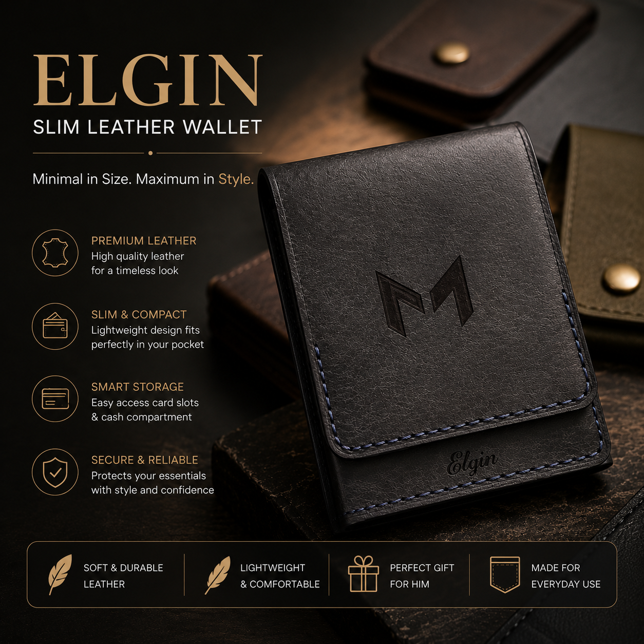 ELGIN Slim Leather Wallet