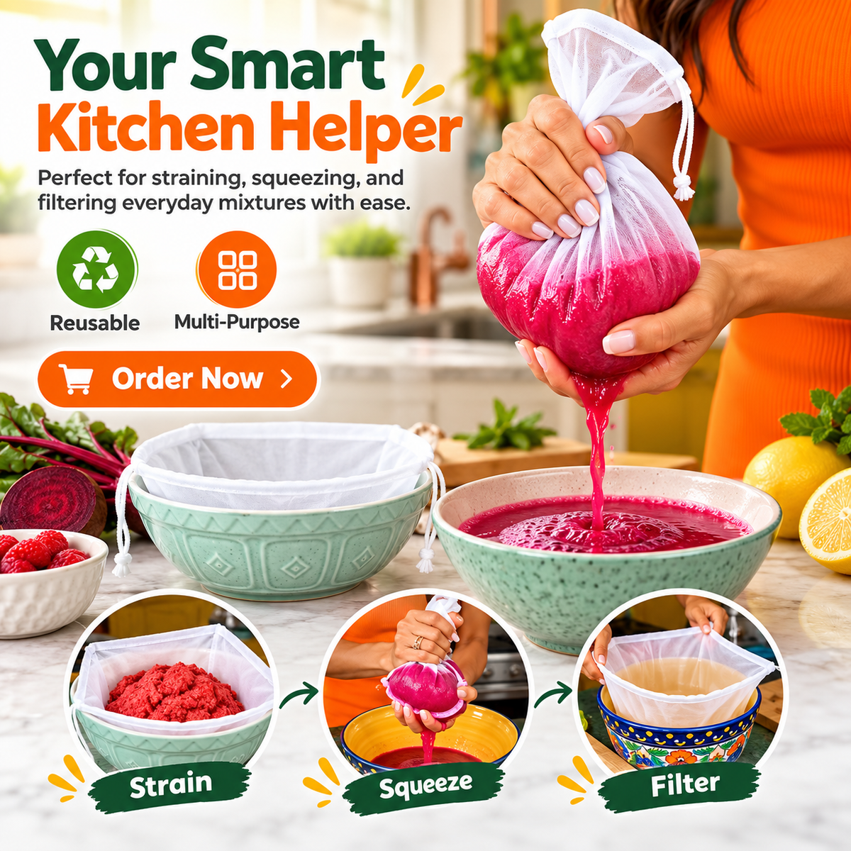 Universal Magic Reusable Strainer Bags