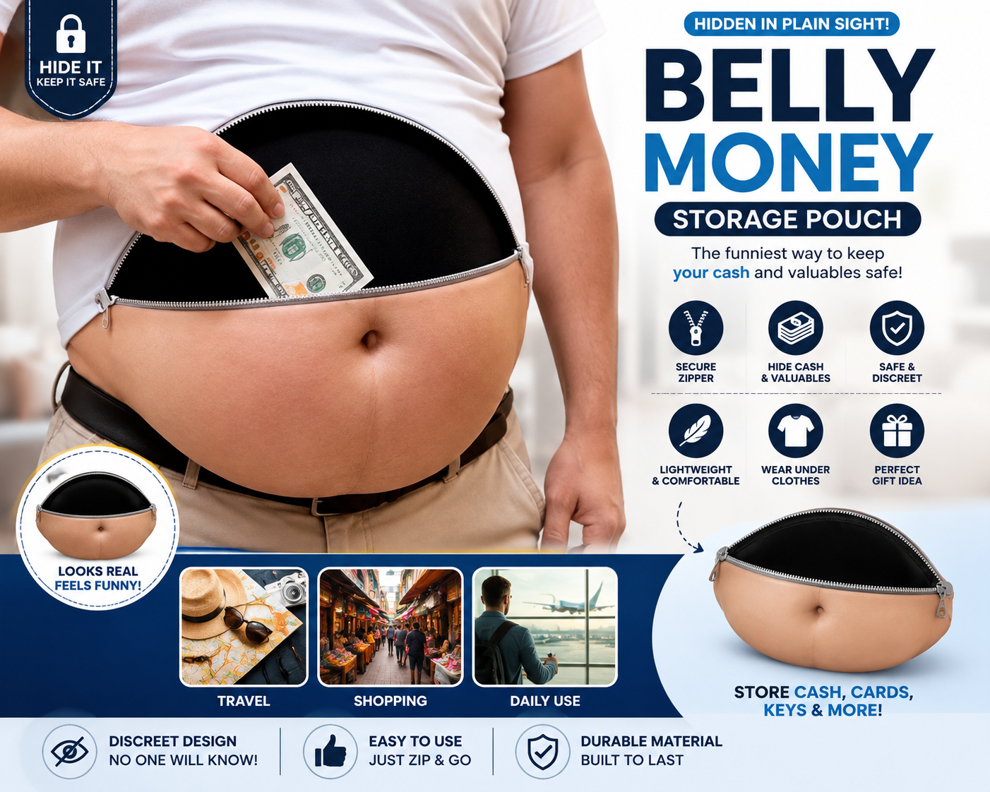 💰 Belly Money Storage Pouch