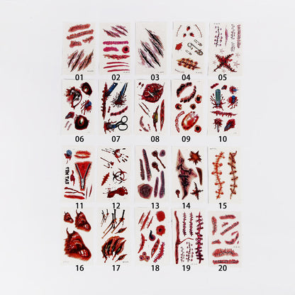 🩸 Horror Wound Tattoos Set 🕸️