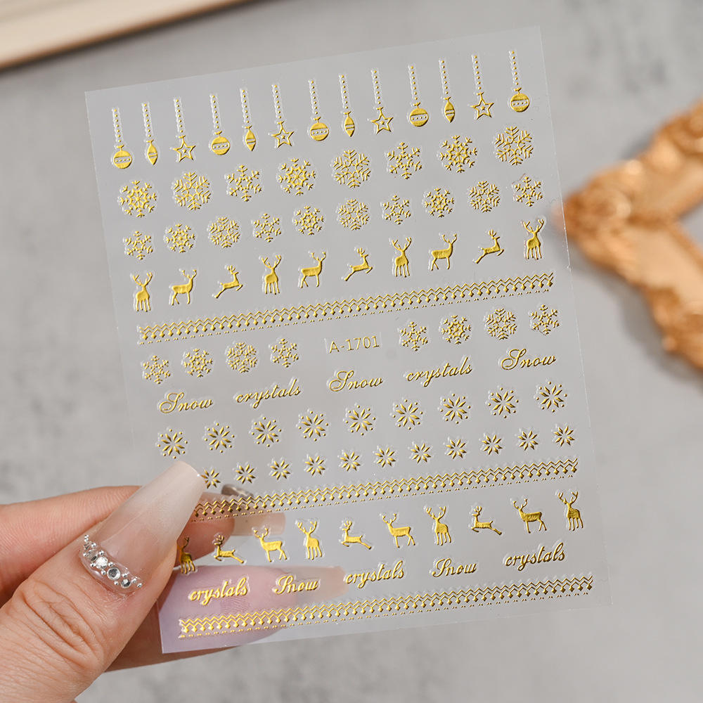 ❄️✨ Gold Foil Snowflake Sticker Sheet