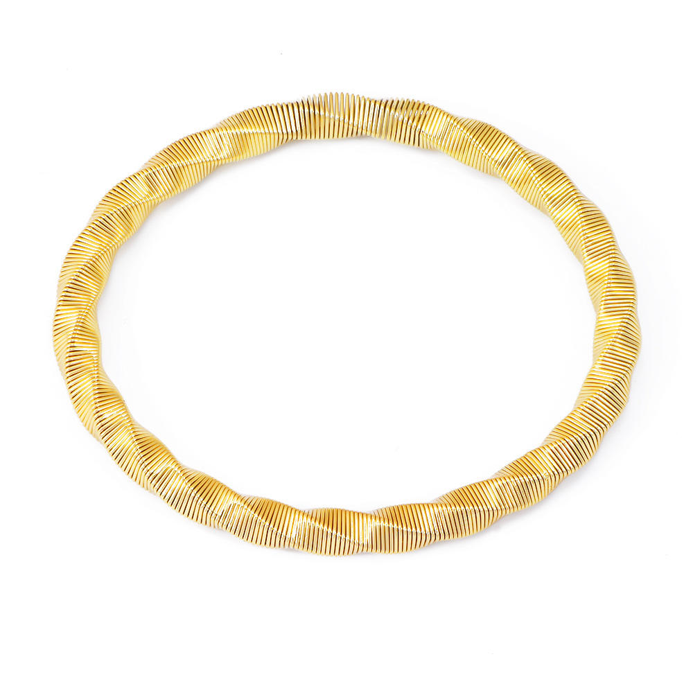 Luxury Twisted Ribbed Bangle – Gold & Silver Finish