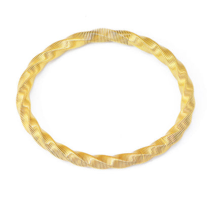 Luxury Twisted Ribbed Bangle – Gold & Silver Finish