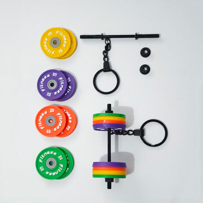 Gym-Themed Multicolor Weight Keychain 🏋️✨