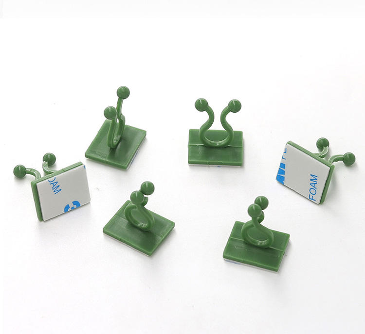 Multi-Purpose Sticky Support Clips for Cords, Wires & Plant Stems